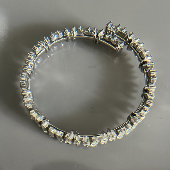 Vintage Gypsy Set Rhinestone Baguette Bypass Bracelet - Picture 3 of 9